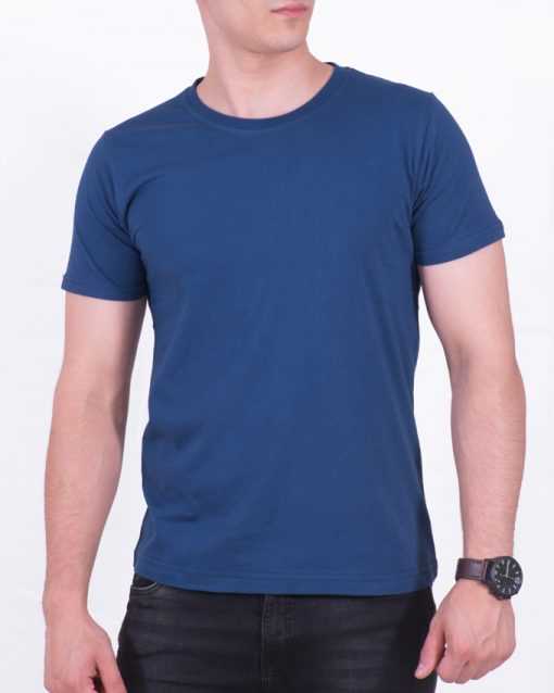 تیشرت آستین کوتاه سوپر نخ پنبه مردانه و زنانه رنگ آبی نفتی